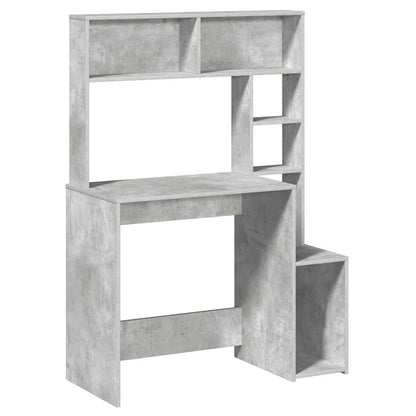 Scrivania Mensole Grigio Cemento 100x45x140cm Legno Multistrato - homemem39