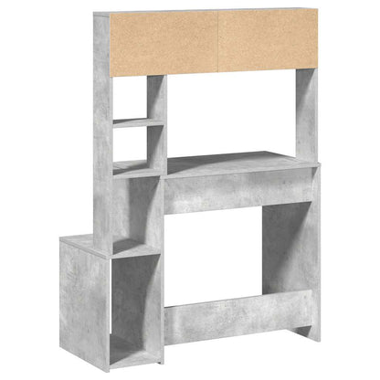 Scrivania Mensole Grigio Cemento 100x45x140cm Legno Multistrato - homemem39