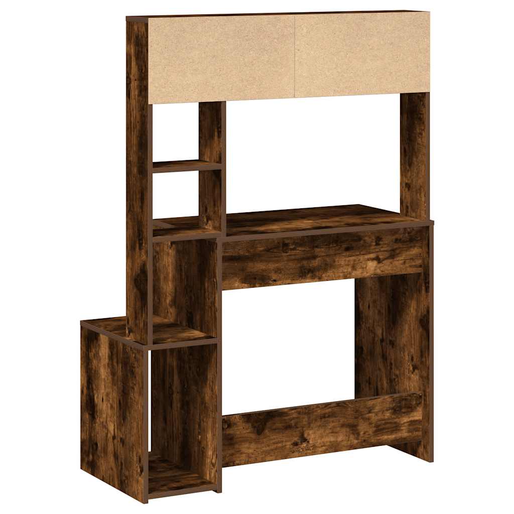 Scrivania Mensole Rovere Fumo 100x45x140 cm Legno Multistrato | homemem39