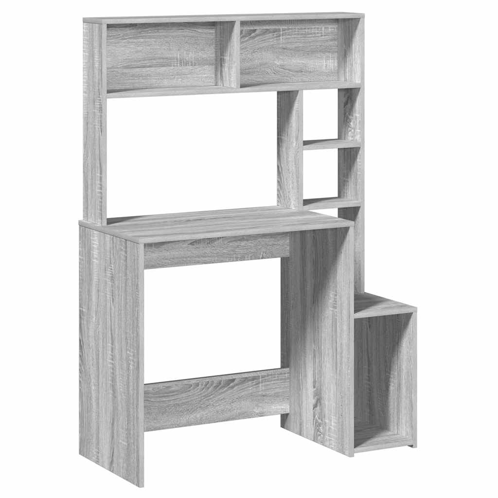 Scrivania Mensole Grigio Sonoma 100x45x140 cm Legno Multistrato | homemem39