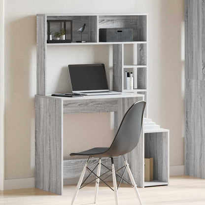 Scrivania Mensole Grigio Sonoma 100x45x140 cm Legno Multistrato | homemem39