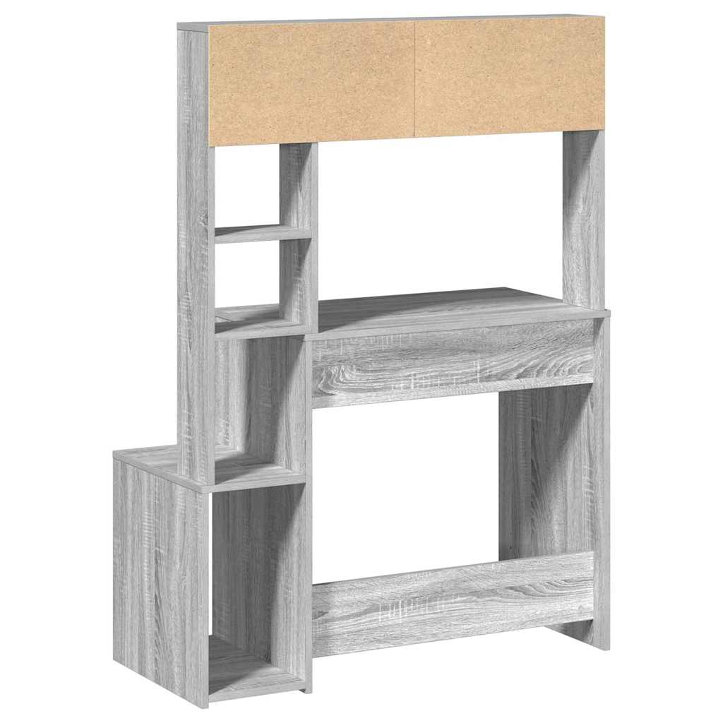 Scrivania Mensole Grigio Sonoma 100x45x140 cm Legno Multistrato | homemem39