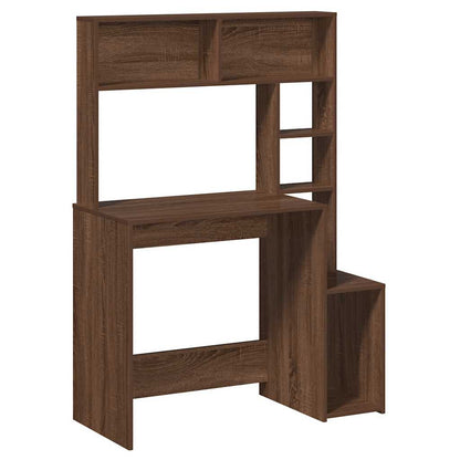 Scrivania Mensole Rovere Marrone 100x45x140cm Legno Multistrato