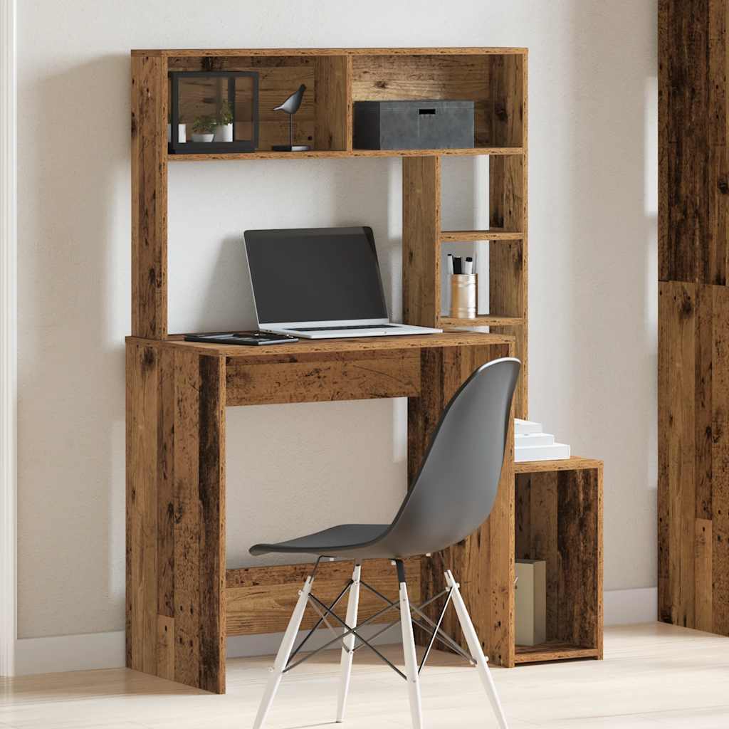 Scrivania Mensole Legno Vecchio 100x45x140 cm Legno Multistrato - homemem39