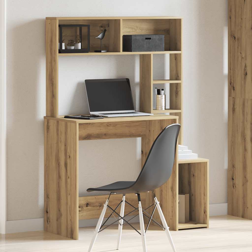 Scrivania Mensole Rovere Artigianale 100x45x140 cm Truciolato - homemem39