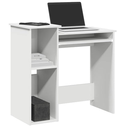 Scrivania con Mensole Bianca 84x40x78 cm in Legno Multistrato | homemem39