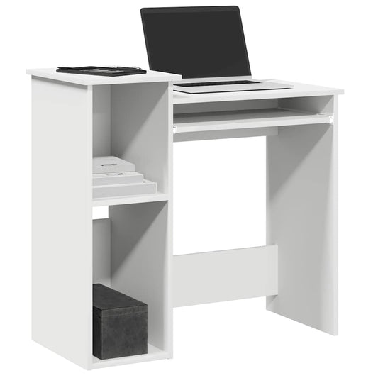 Scrivania con Mensole Bianca 84x40x78 cm in Legno Multistrato | homemem39