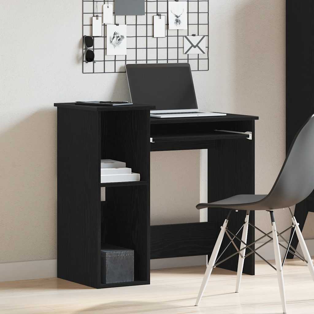 Scrivania con Mensole Nera 84x40x78 cm in Legno Multistrato - homemem39