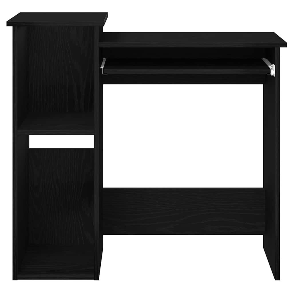 Scrivania con Mensole Nera 84x40x78 cm in Legno Multistrato | homemem39