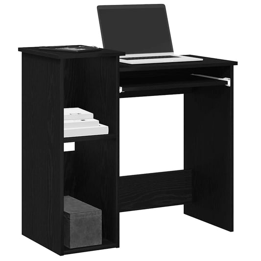Scrivania con Mensole Nera 84x40x78 cm in Legno Multistrato - homemem39