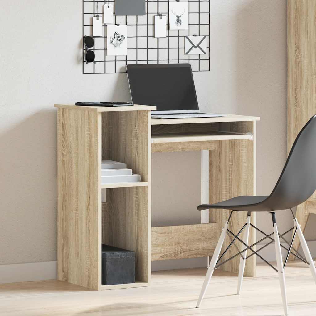 Scrivania e Ripiani Rovere Sonoma 84x40x78 cm Legno Multistrato - homemem39