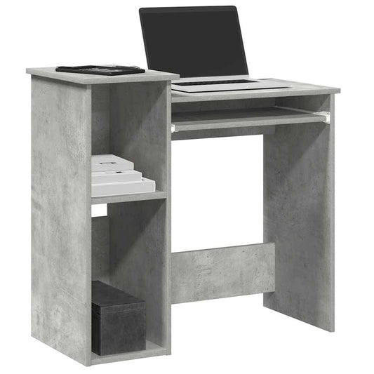 Scrivania Mensole Grigio Cemento 84x40x78 cm Legno Multistrato | homemem39