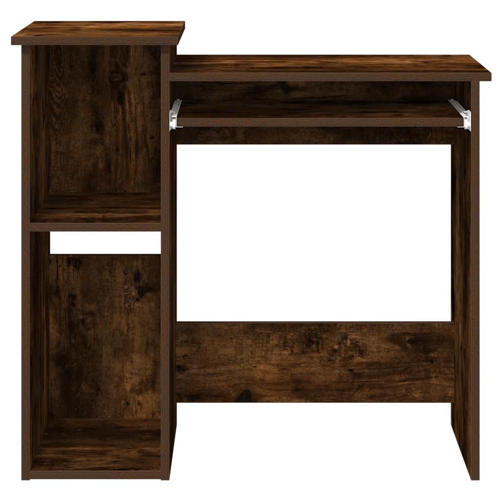 Scrivania Mensole Rovere Fumo 84x40x78 cm Legno Multistrato - homemem39