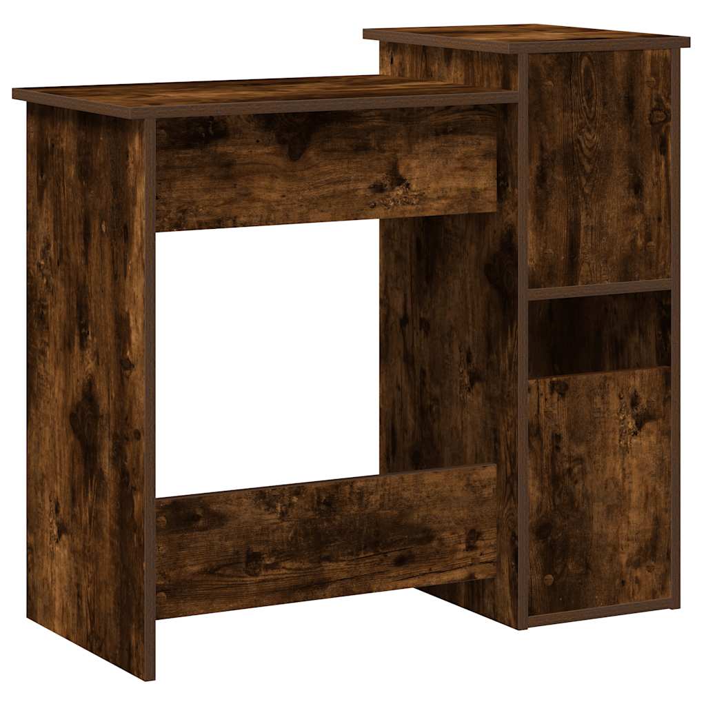 Scrivania Mensole Rovere Fumo 84x40x78 cm Legno Multistrato - homemem39