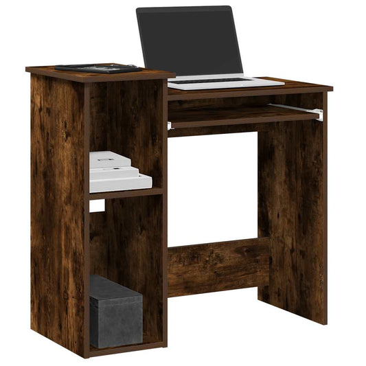 Scrivania Mensole Rovere Fumo 84x40x78 cm Legno Multistrato - homemem39