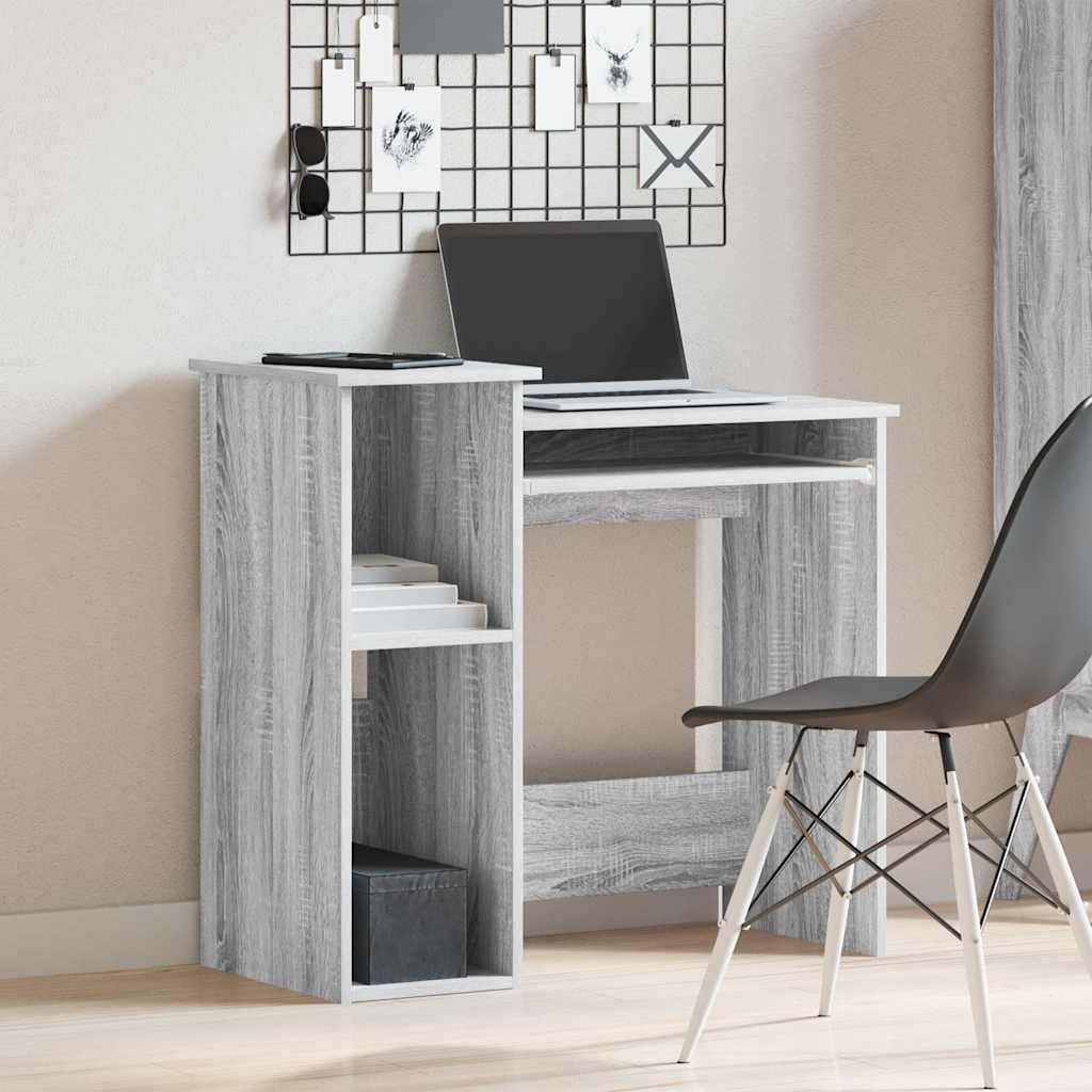 Scrivania Mensole Grigio Sonoma 84x40x78 cm Legno Multistrato - homemem39