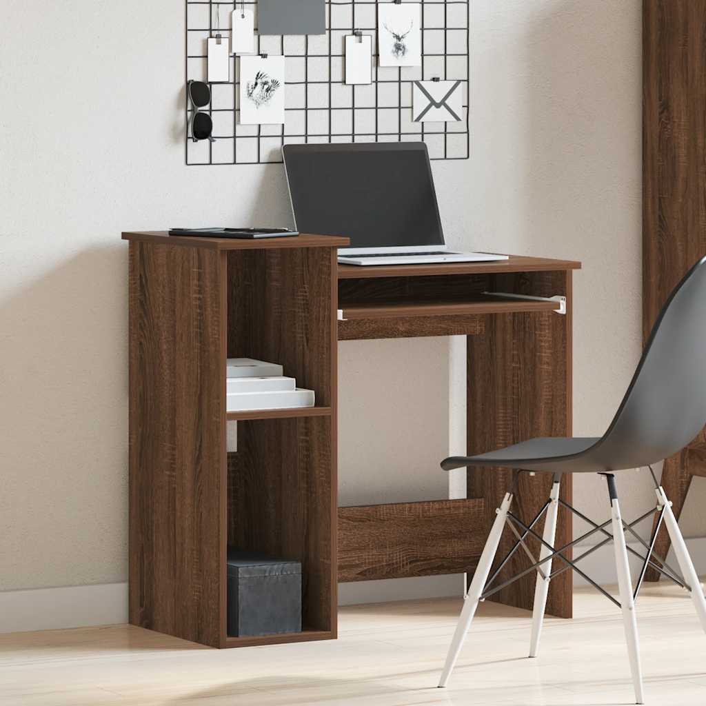 Scrivania Mensole Rovere Marrone 84x40x78 cm Legno Multistrato - homemem39