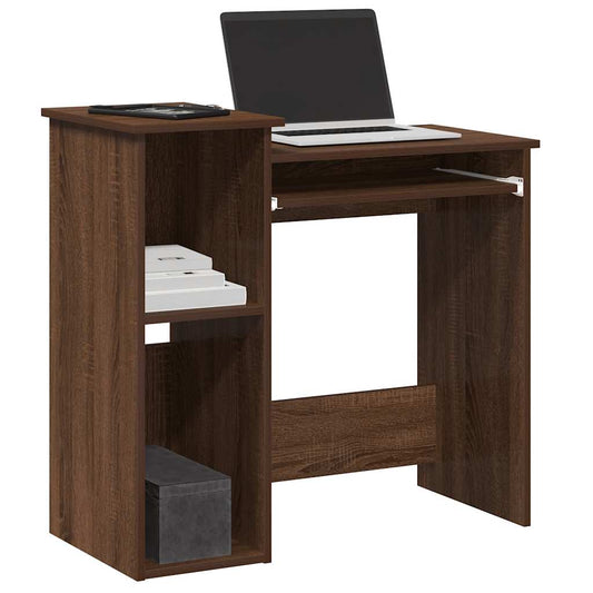 Scrivania Mensole Rovere Marrone 84x40x78 cm Legno Multistrato - homemem39