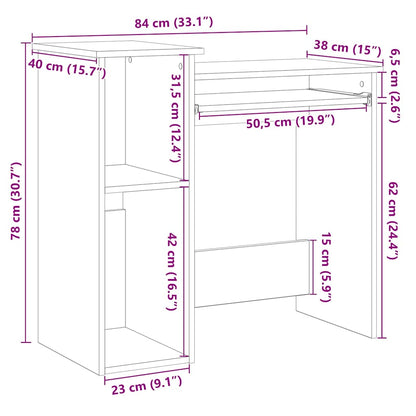 Scrivania Mensole Legno Vecchio 84x40x78 cm Legno Multistrato - homemem39