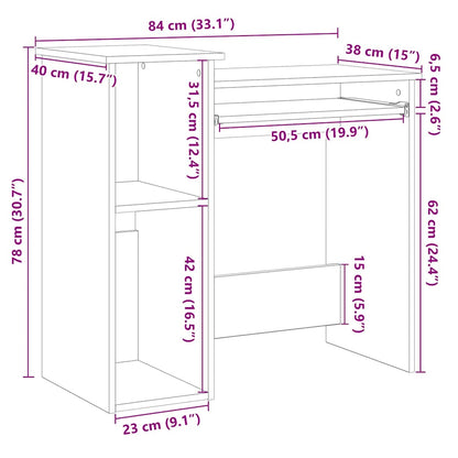 Scrivania Mensole Rovere Artigianale 84x40x78 cm Truciolato | homemem39