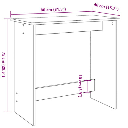 Scrivania Nera 80x40x75 cm in Legno Multistrato | homemem39
