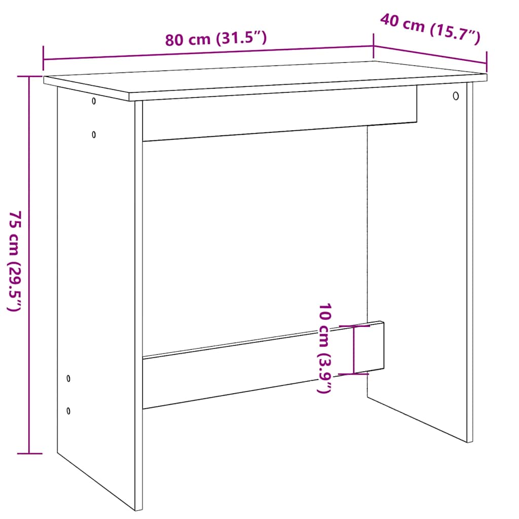 Scrivania Rovere Sonoma 80x40x75 cm in Legno Multistrato - homemem39