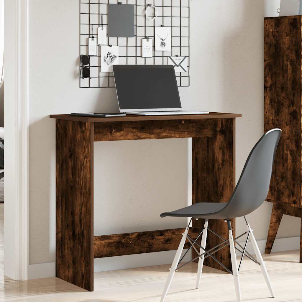 Scrivania Rovere Fumo 80x40x75 cm in Legno Multistrato - homemem39
