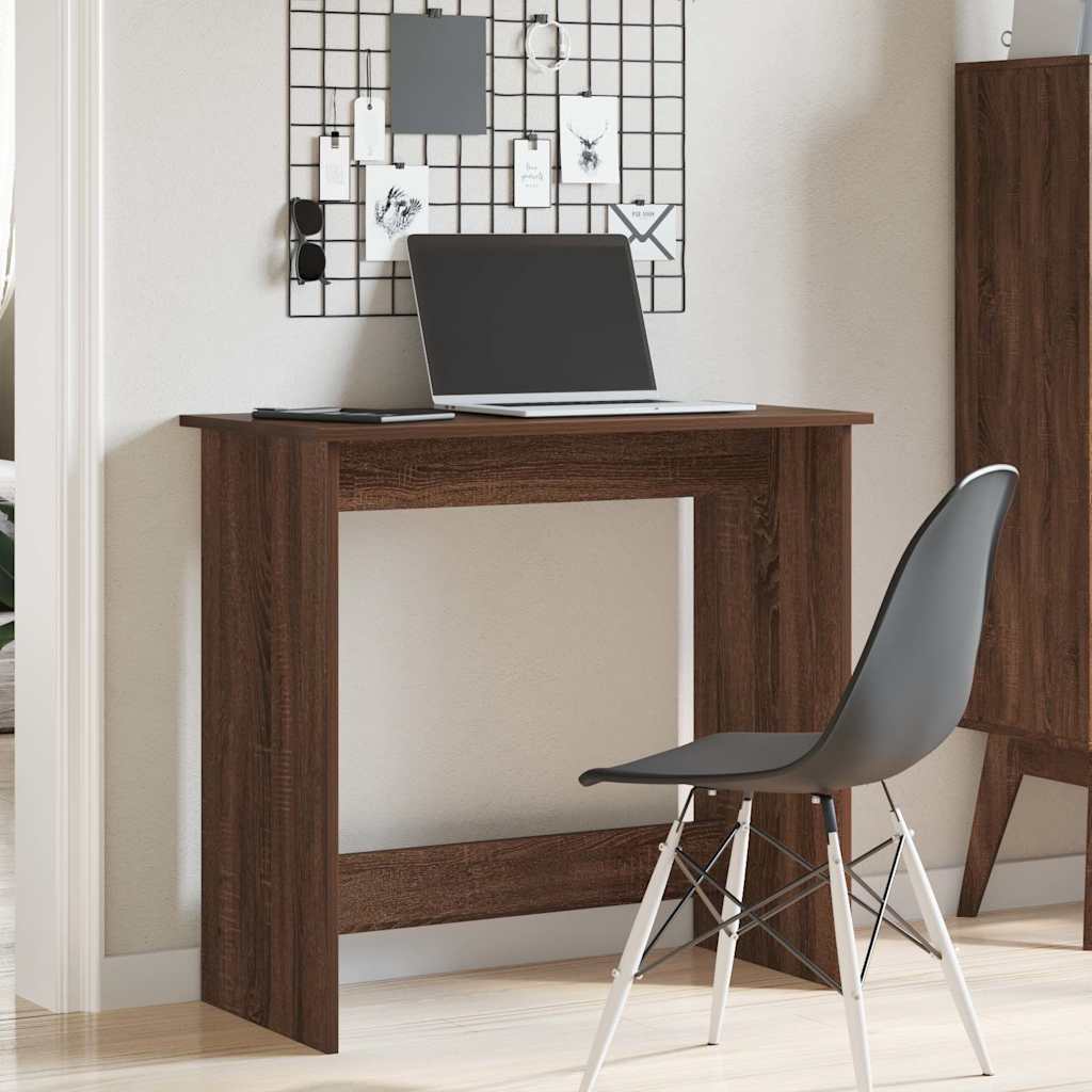Scrivania Rovere Marrone 80x40x75 cm in Legno Multistrato - homemem39