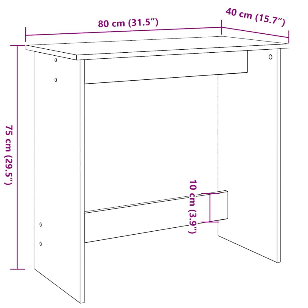Scrivania Rovere Artigianale 80x40x75 cm in Legno Multistrato - homemem39
