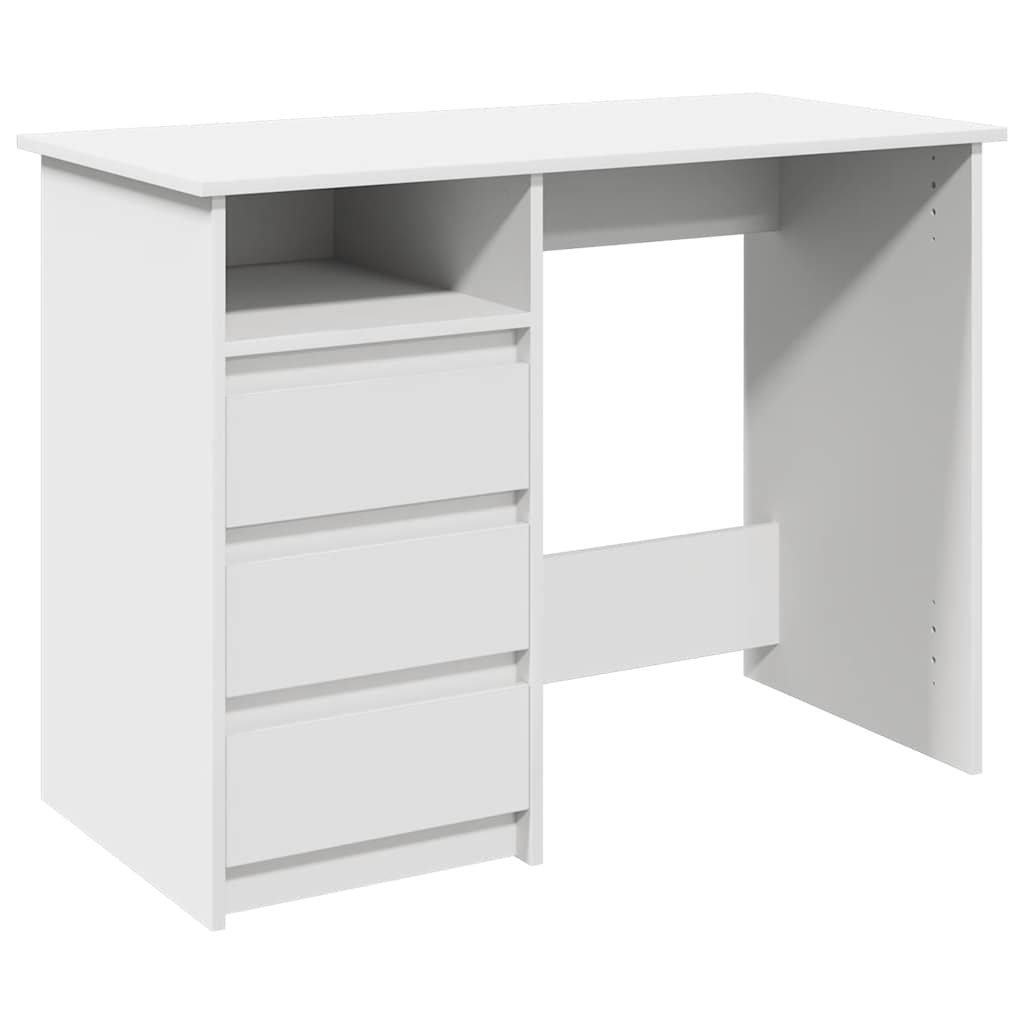 Scrivania Bianca 102x50x75 cm in Legno Multistrato - homemem39