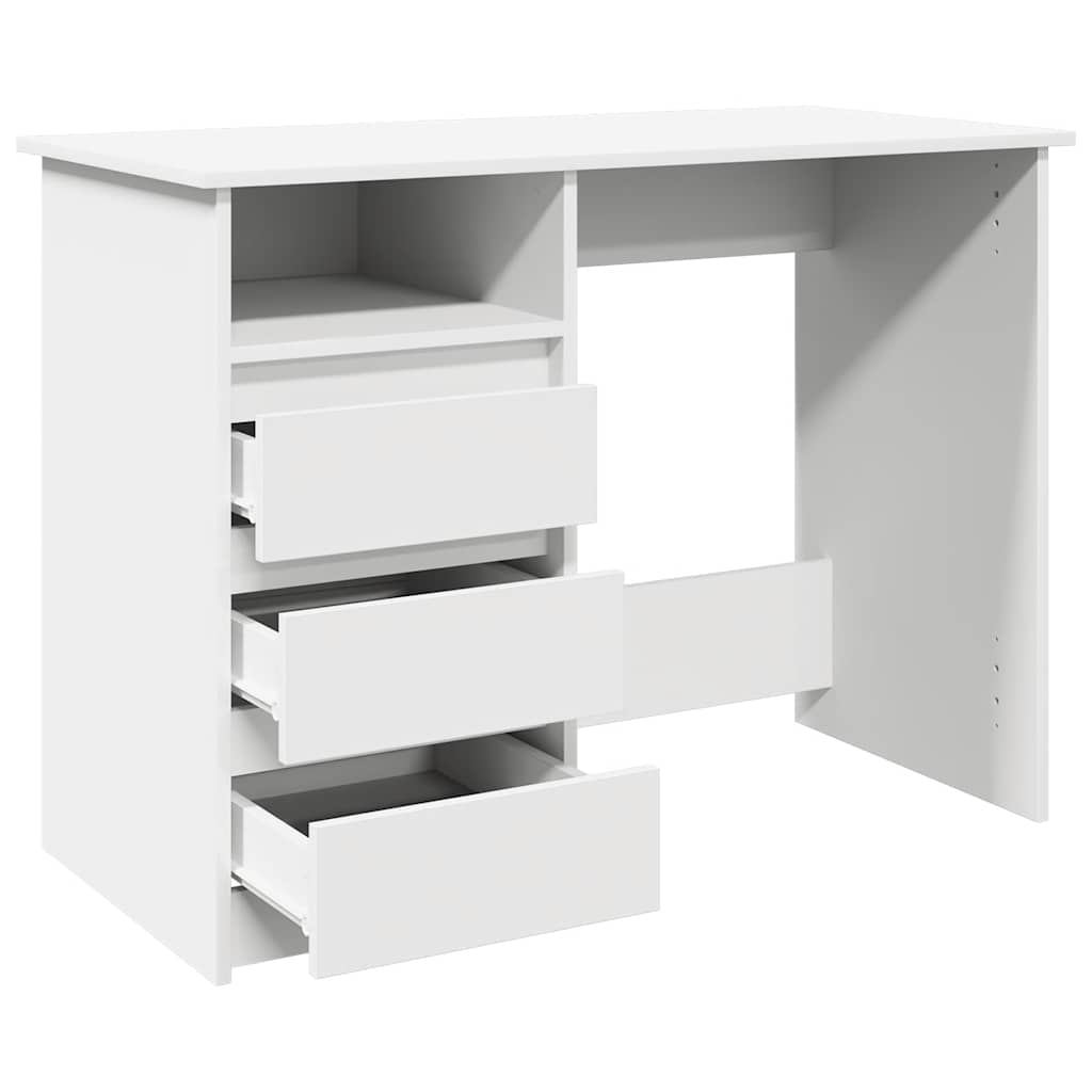 Scrivania Bianca 102x50x75 cm in Legno Multistrato - homemem39