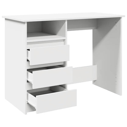Scrivania Bianca 102x50x75 cm in Legno Multistrato - homemem39