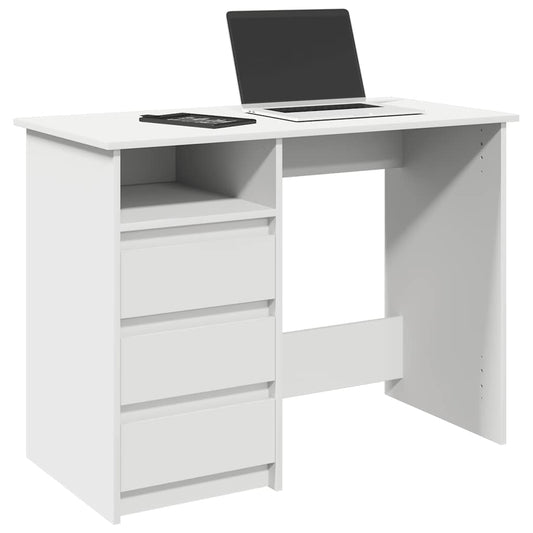 Scrivania Bianca 102x50x75 cm in Legno Multistrato - homemem39