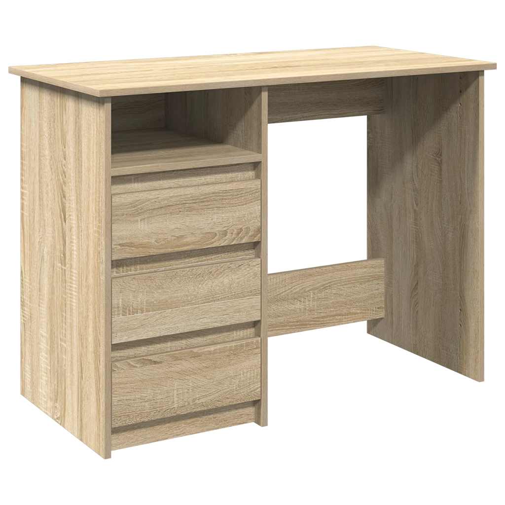 Scrivania Rovere Sonoma 102x50x75 cm in Legno Multistrato - homemem39