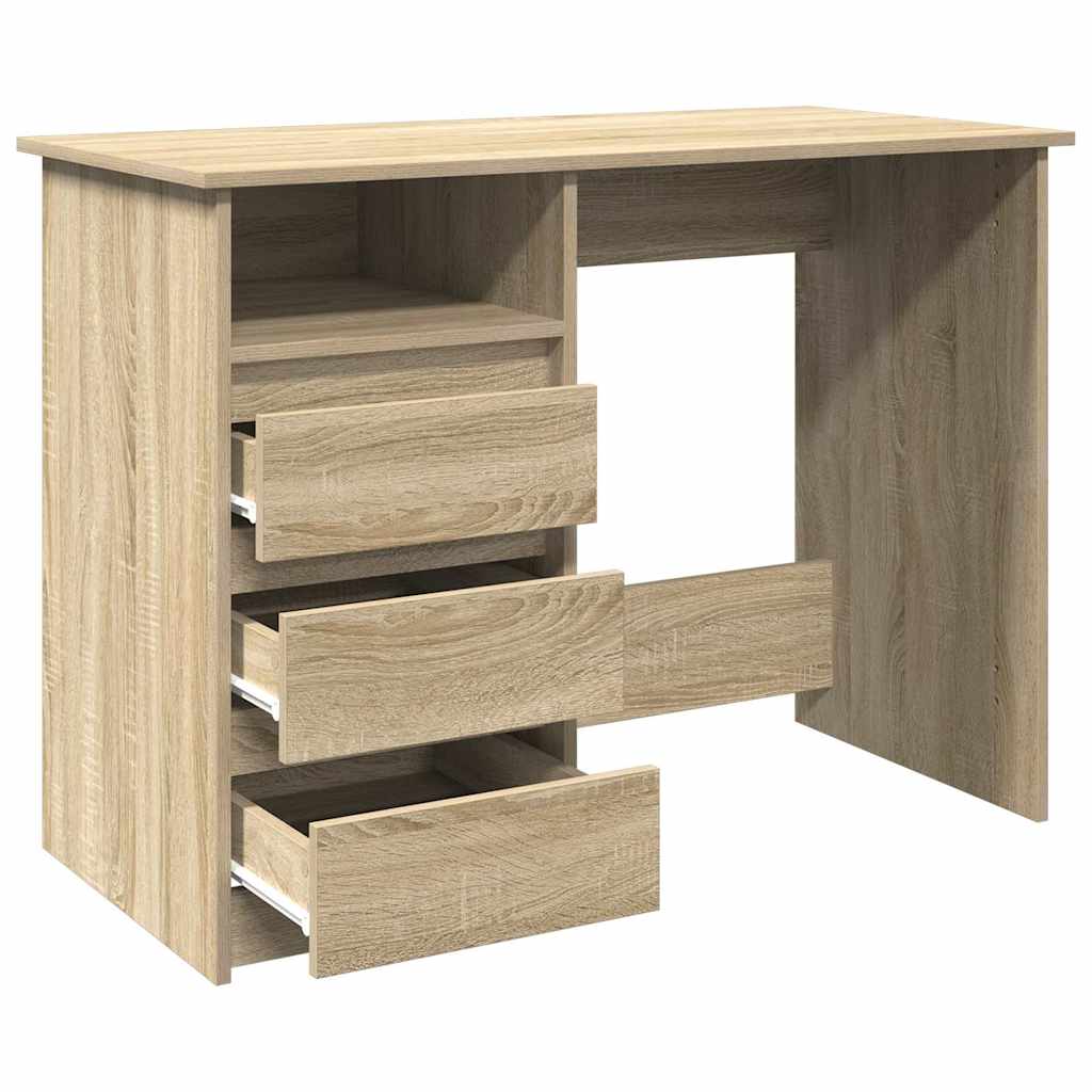 Scrivania Rovere Sonoma 102x50x75 cm in Legno Multistrato - homemem39