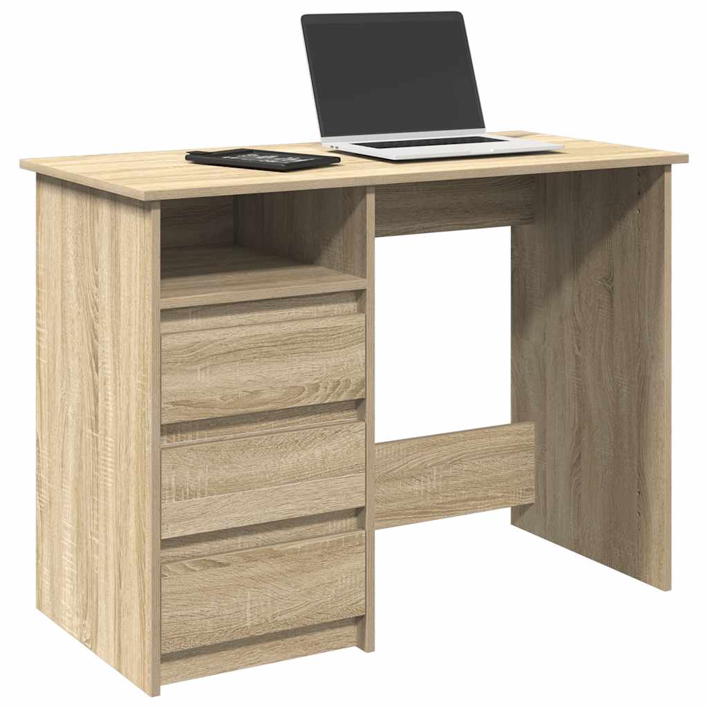 Scrivania Rovere Sonoma 102x50x75 cm in Legno Multistrato - homemem39
