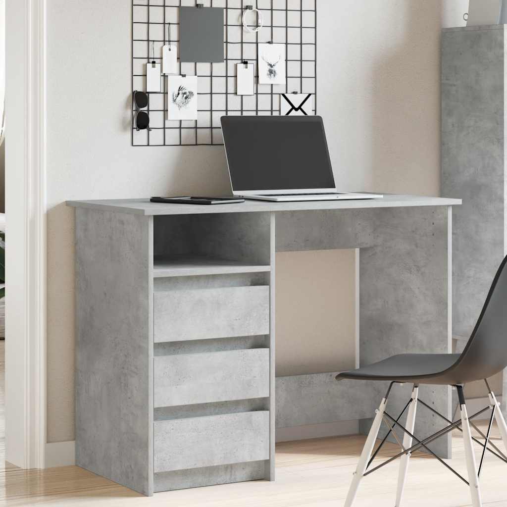 Scrivania Grigio Cemento 102x50x75 cm in Legno Multistrato - homemem39
