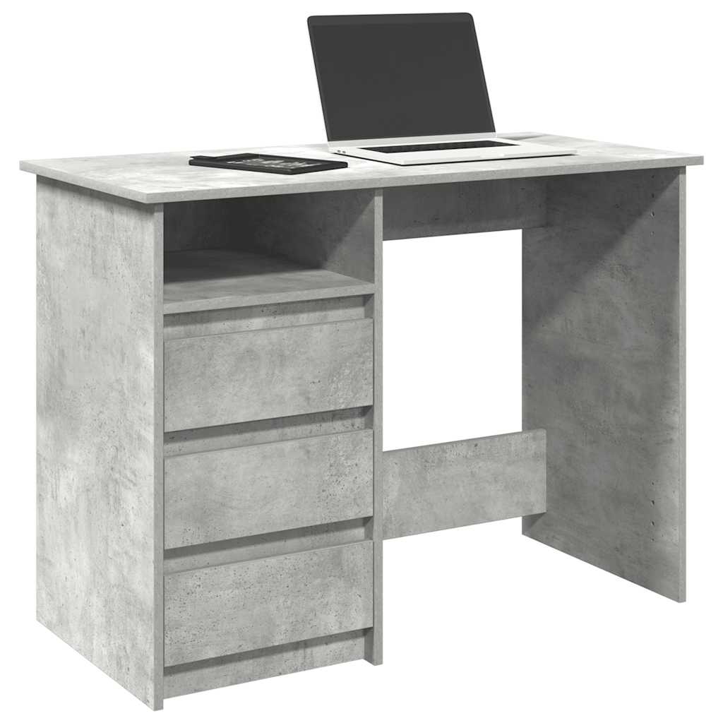 Scrivania Grigio Cemento 102x50x75 cm in Legno Multistrato - homemem39