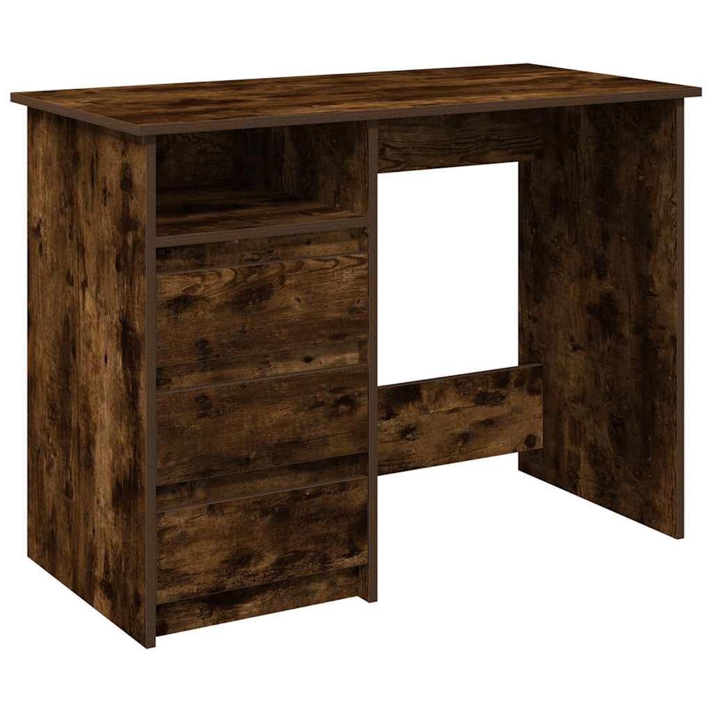 Scrivania Rovere Fumo 102x50x75 cm in Legno Multistrato - homemem39