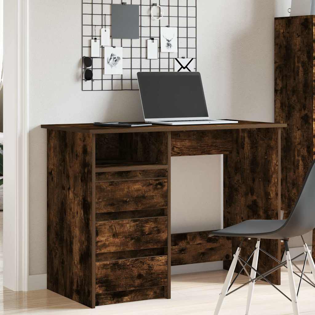 Scrivania Rovere Fumo 102x50x75 cm in Legno Multistrato - homemem39