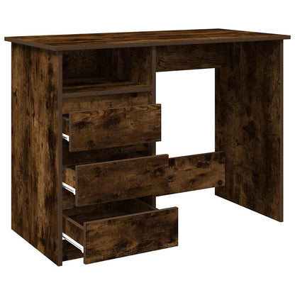 Scrivania Rovere Fumo 102x50x75 cm in Legno Multistrato - homemem39