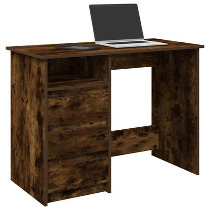 Scrivania Rovere Fumo 102x50x75 cm in Legno Multistrato - homemem39