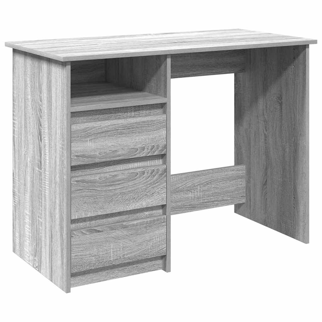 Scrivania Grigio Sonoma 102x50x75 cm in Legno Multistrato - homemem39