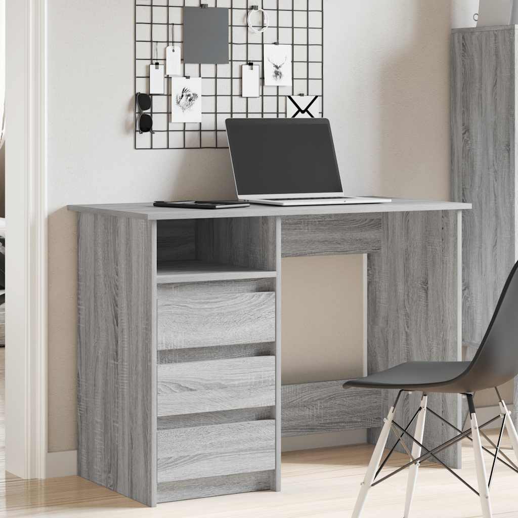Scrivania Grigio Sonoma 102x50x75 cm in Legno Multistrato - homemem39