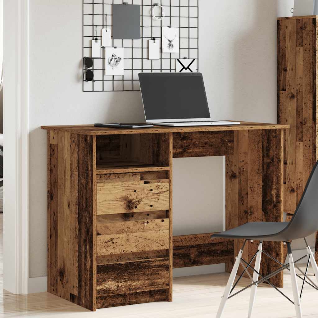 Scrivania Legno Antico 102x50x75 cm in Legno Multistrato - homemem39
