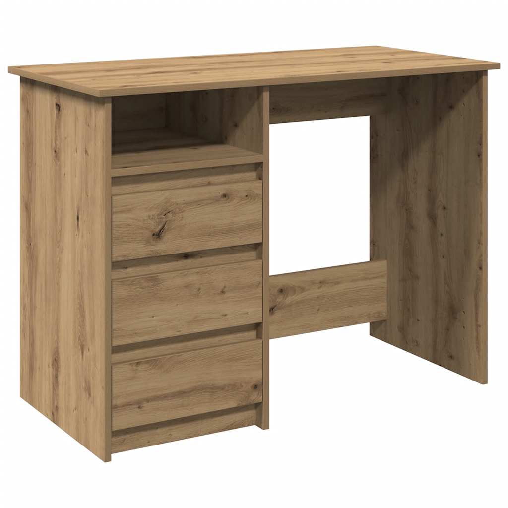 Scrivania Rovere Artigianale 102x50x75 cm in Legno Multistrato | homemem39