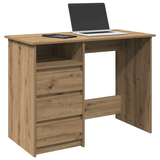 Scrivania Rovere Artigianale 102x50x75 cm in Legno Multistrato - homemem39
