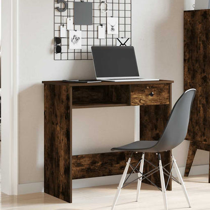 Scrivania Rovere Fumo 80x40x75 cm in Legno Multistrato | homemem39