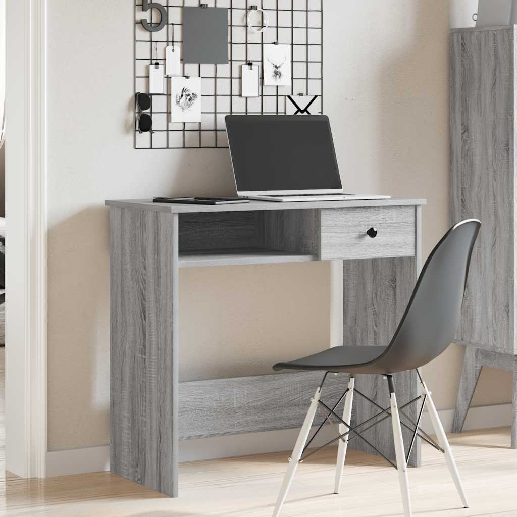 Scrivania Grigio Sonoma 80x40x75 cm in Legno Multistrato - homemem39