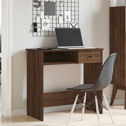 Scrivania Rovere Marrone 80x40x75 cm in Legno Multistrato | homemem39